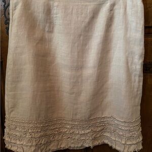 Tommy Bahama Tan Pencil Skirt with Ruffled Hem